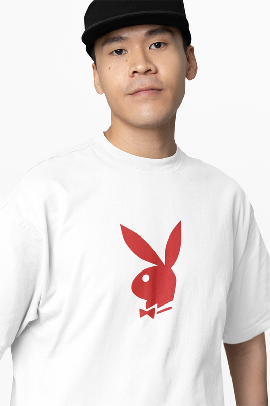 Playboy Red Bunny Oversized T-Shirt – Relaxed Fit Streetwear