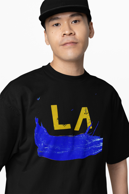 LA Black Oversized T-Shirt Stylish Casual Graphic Wear