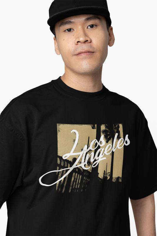 Los Angeles Black Oversized T-Shirts Bold Streetwear Look
