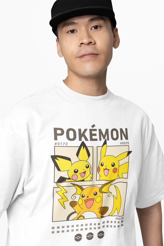Pokemon 25 Oversized White T-Shirt – Relaxed Fit Streetwear