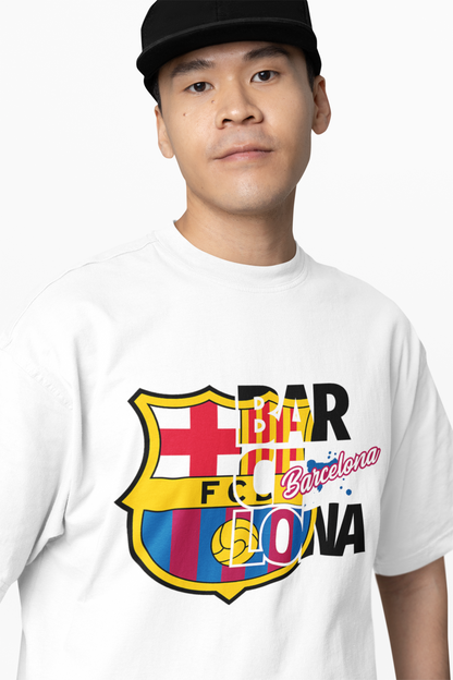 Barcelona Team Oversized T-Shirts Bold Football Streetwear