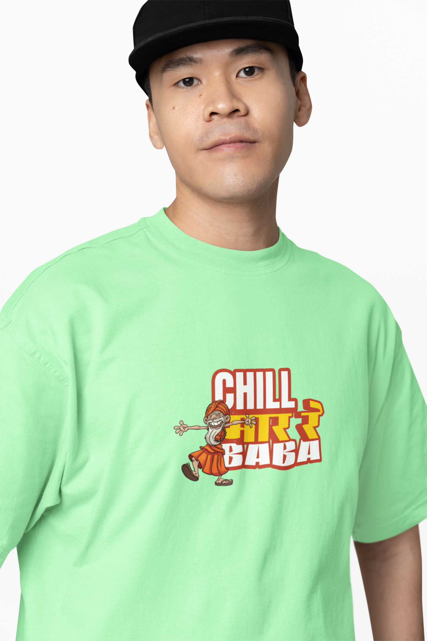 Chill Mar Re Baba Marathi Oversized T-Shirt Desi Style