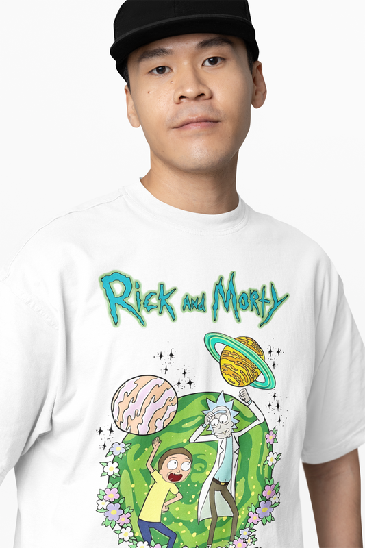 Rick Morty Planets Oversized T-Shirts