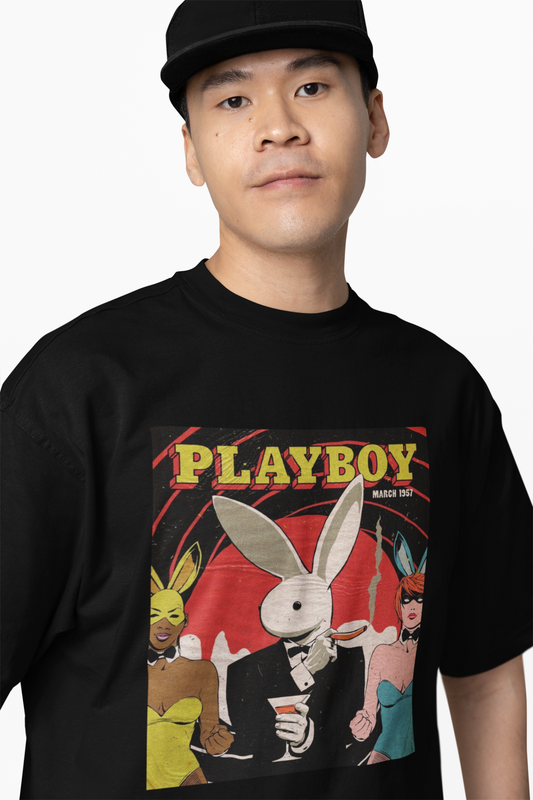 Playboy x Anti Social Oversized Black T-Shirt – Trendy Graphic