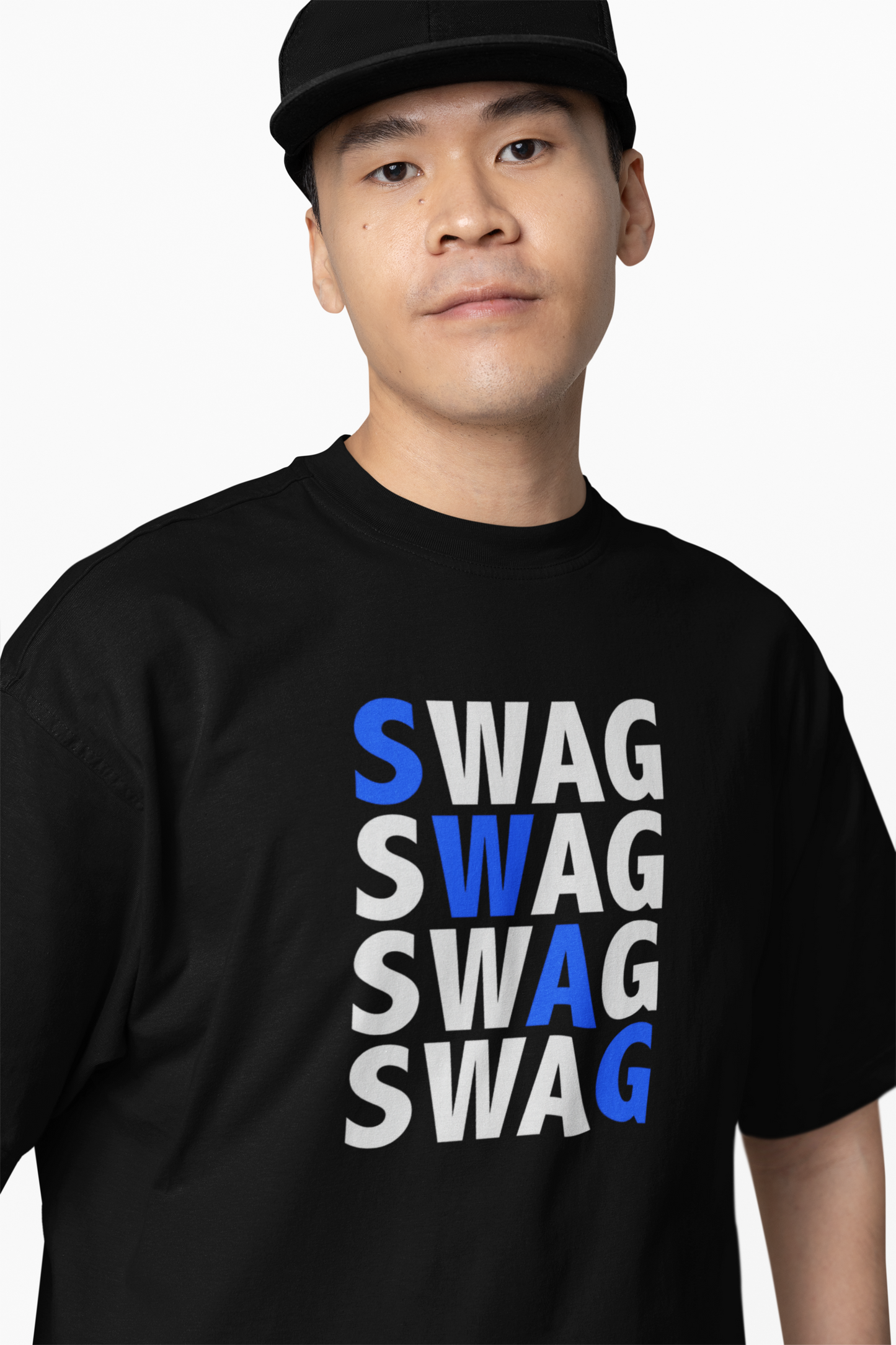 Swag Text Oversized T-Shirt for Bold Casual Streetwear Tees