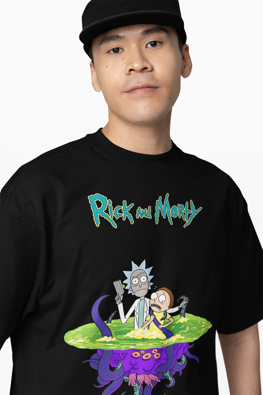 Morty Floating Liquid Oversized T-Shirts – Fun & Bold Design