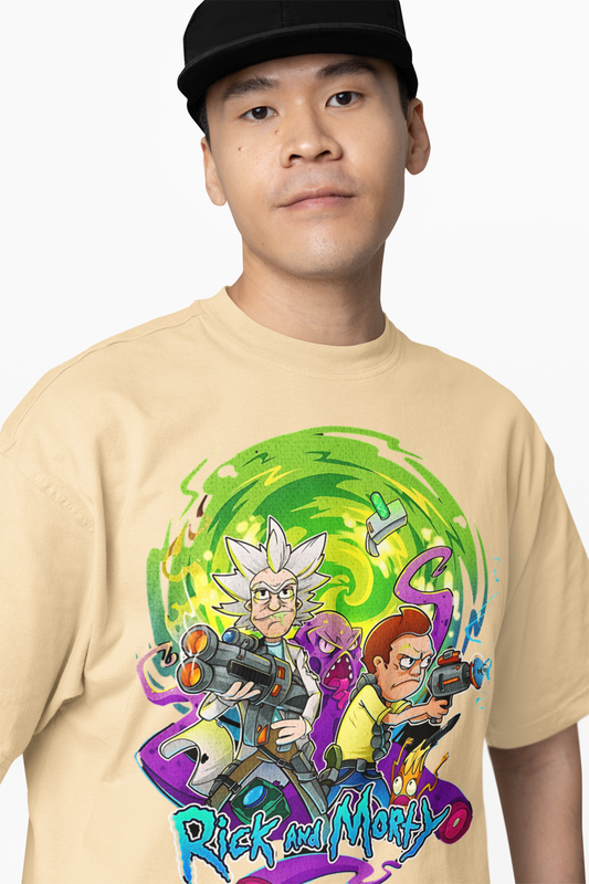 Rick And Morty  Fighter Oversized T-Shirts