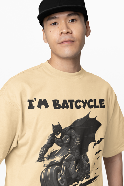 I'M Batcycle T-Shirt Oversized Fit with Bold Batcycle Design