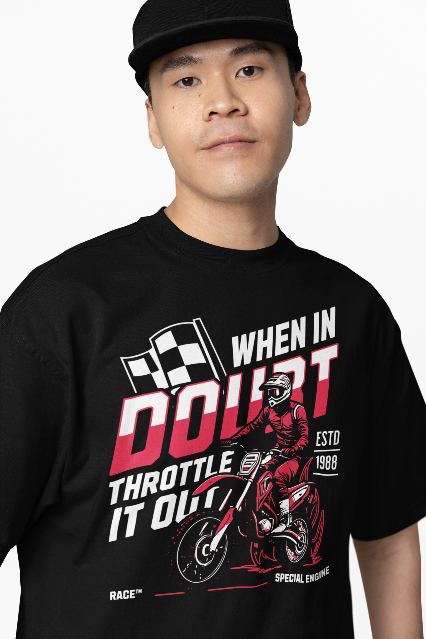 Dirt Bike Oversized T-Shirts Bold Moto Streetwear for Riders