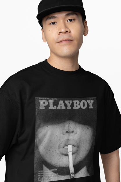 Playboy Vintage Print Black Oversized T-Shirt – Bold Streetwear