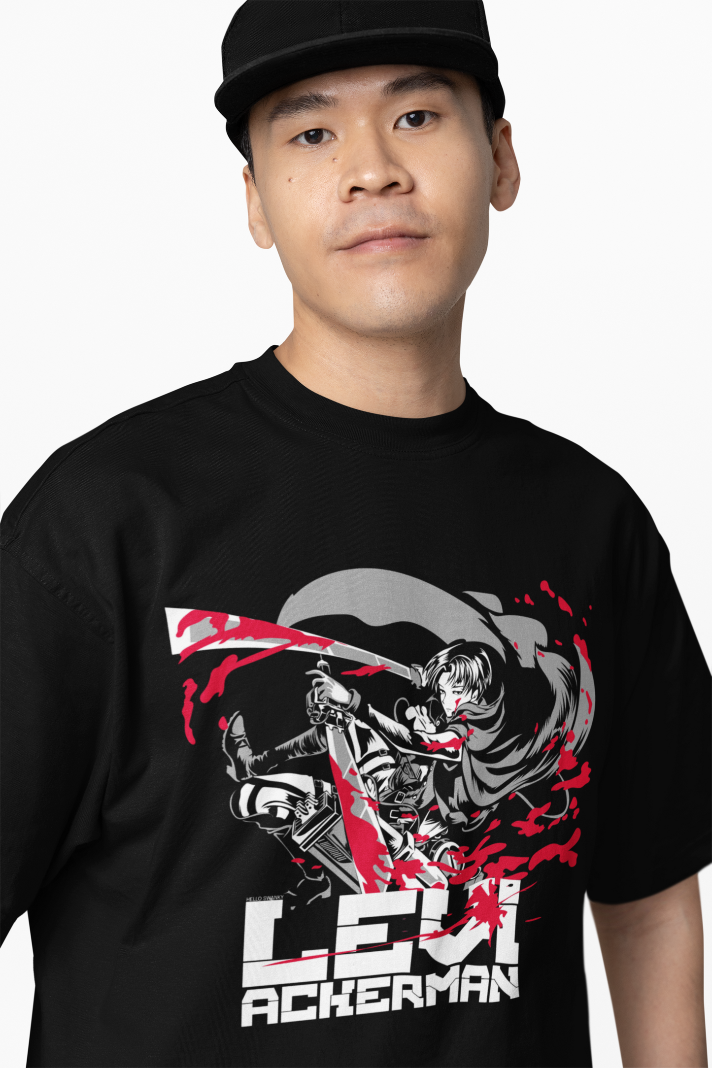 Ackerman Oversized T-Shirt Men Stylish Anime Streetwear