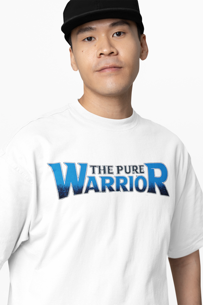 Pure Warrior Oversized T-Shirts White Relaxed Fit Street Tee