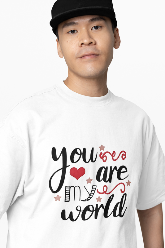 You Are My World Oversized T-Shirt Romantic Graphic Style
