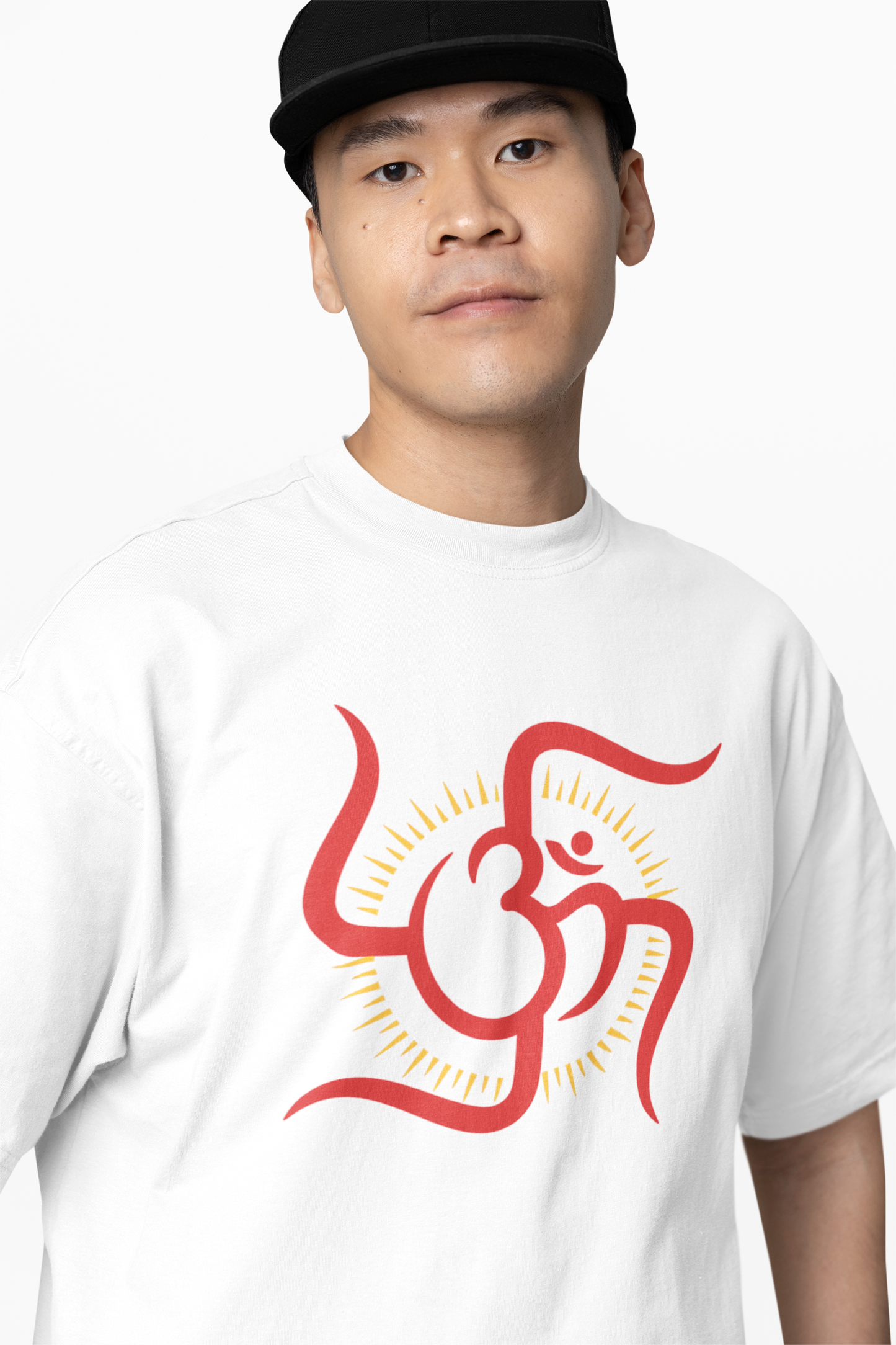 Om And Sun Oversized T-Shirts