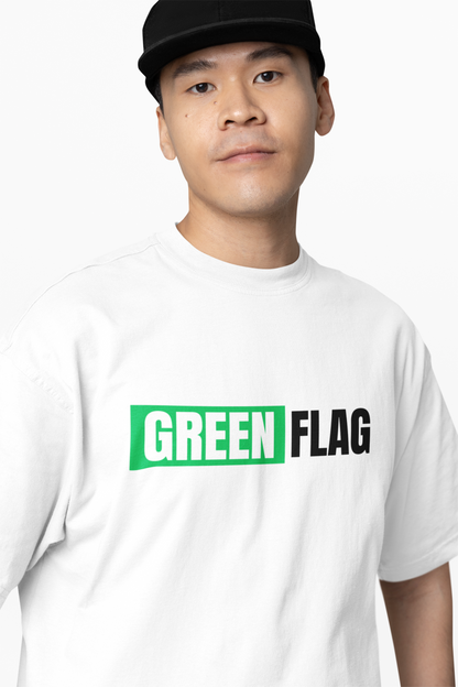 Green Flag Oversized T-Shirt Trendy Casual Streetwear