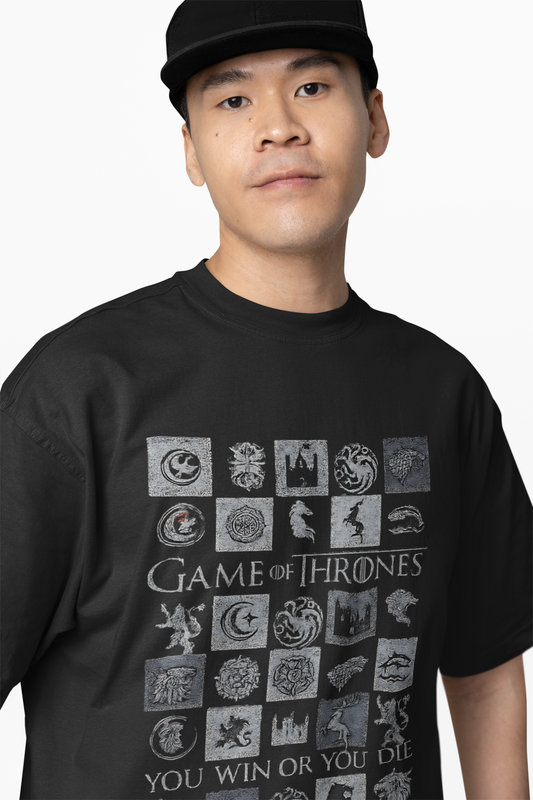You Win Or You Die Oversized T-Shirt Bold Graphic Style
