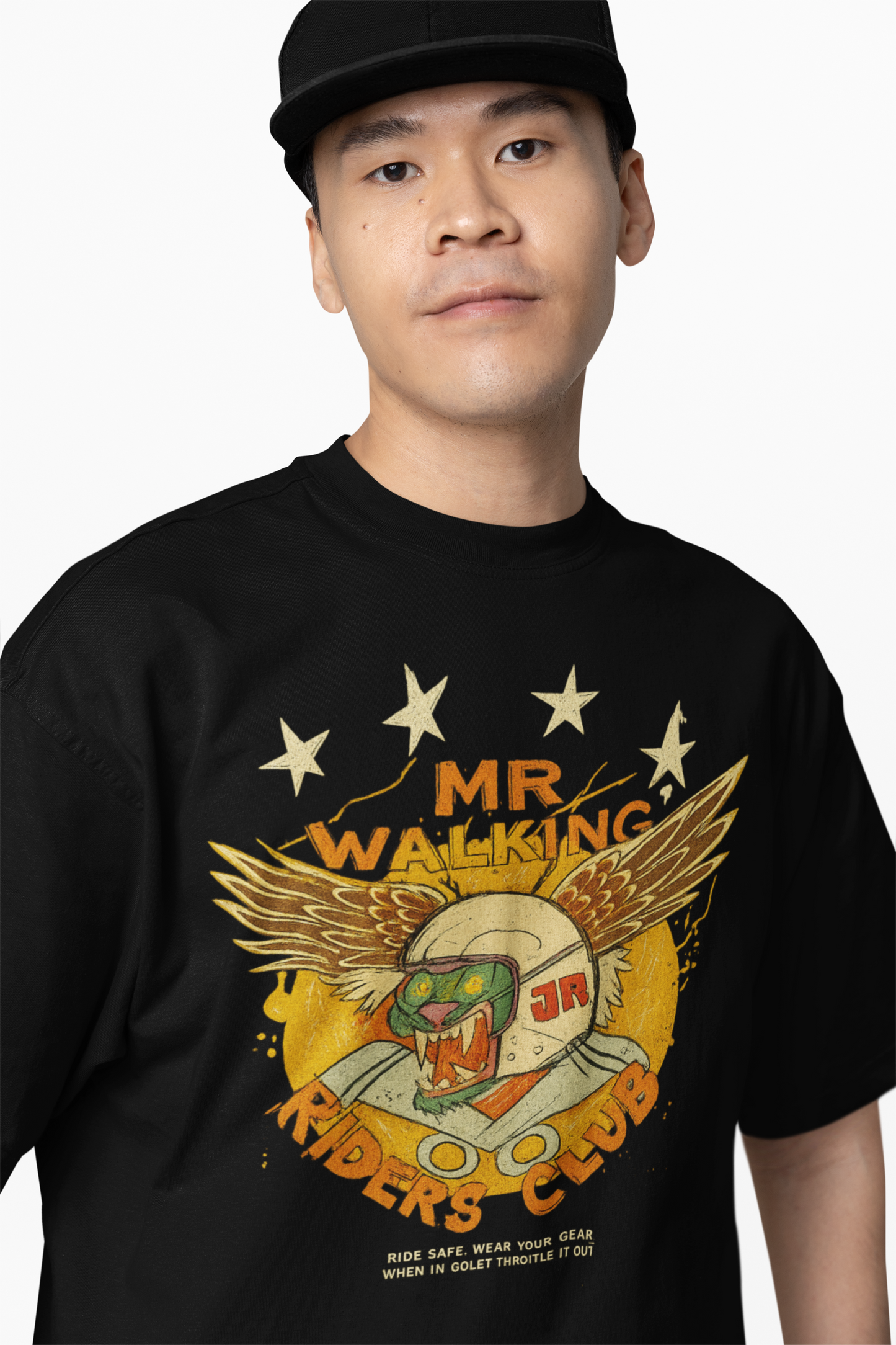 Bikers Club Oversized T-Shirts Bold Rider Streetwear Style