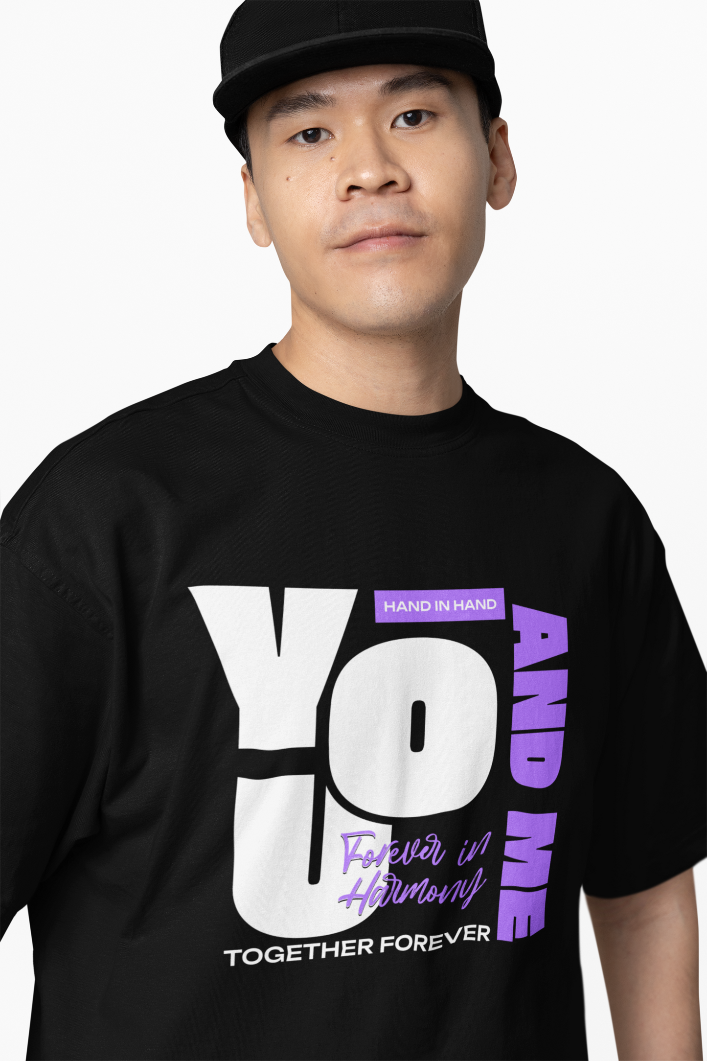 You & Me Oversized T-Shirts Romantic Graphic Streetwear Style