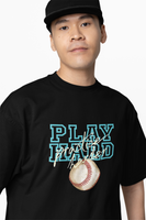 Baseball Play Hard Oversized T-Shirt – Bold Streetwear