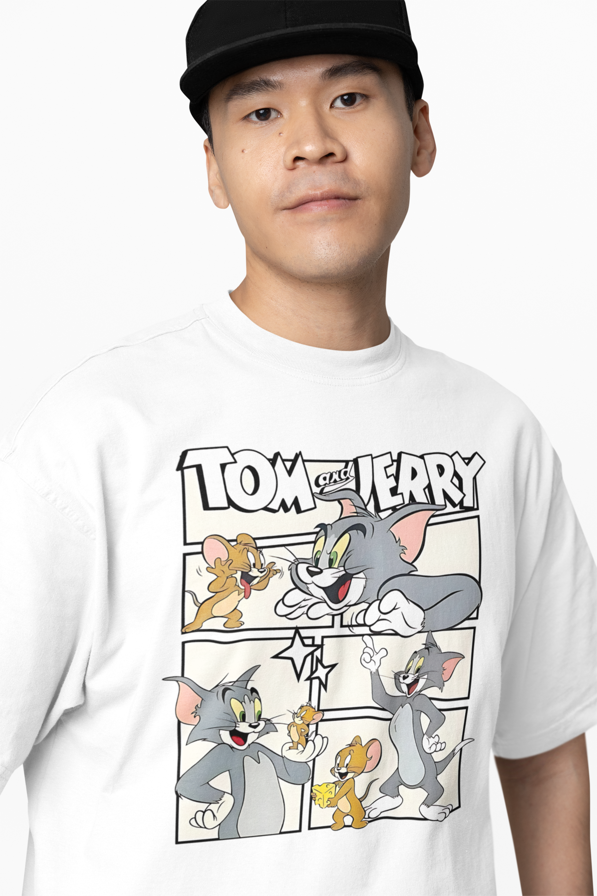 Tom Jerry Comic Oversized T-Shirts