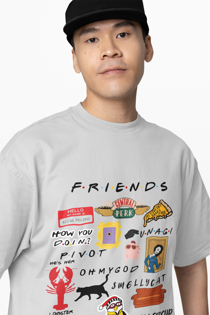 Friends Icons Oversized T-Shirt  Relive the Laughs in Style.