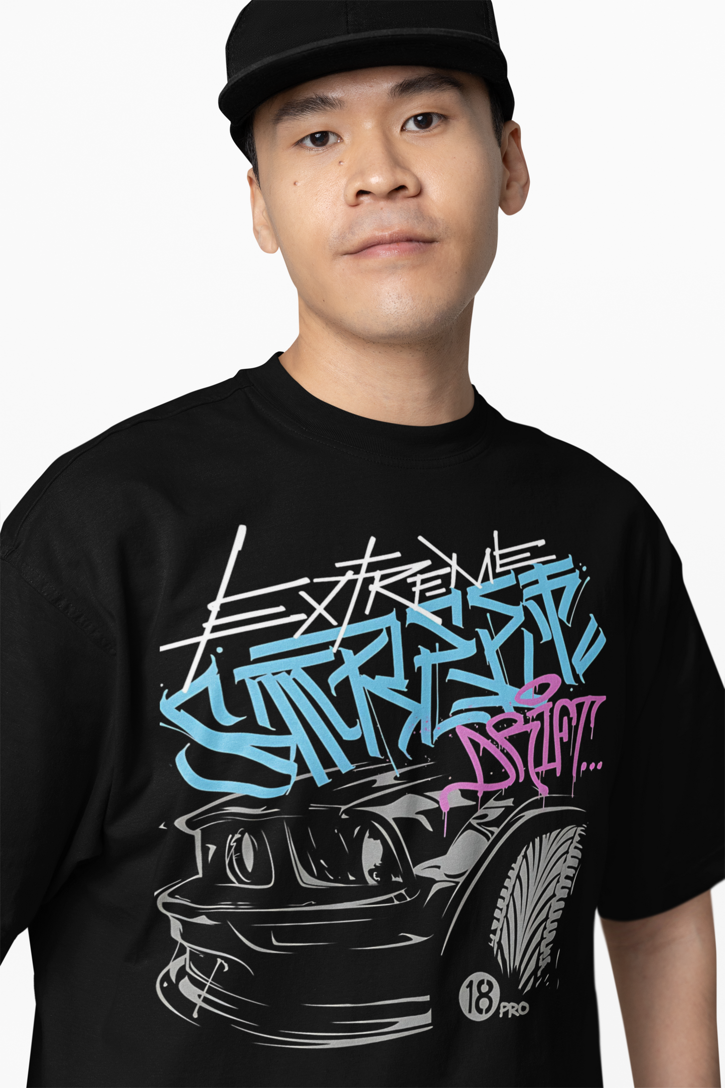 Street Drift Oversized T-Shirt Bold Racing Streetwear Style
