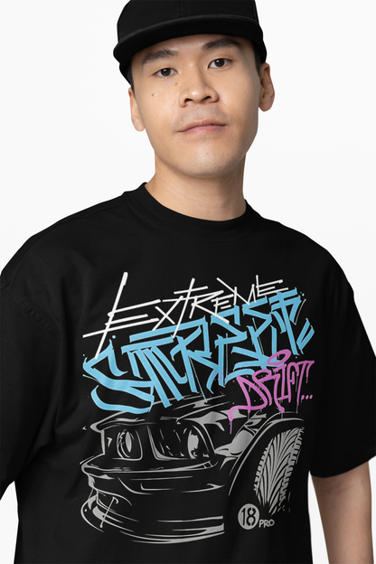 Street Drift Oversized T-Shirt Bold Racing Streetwear Style