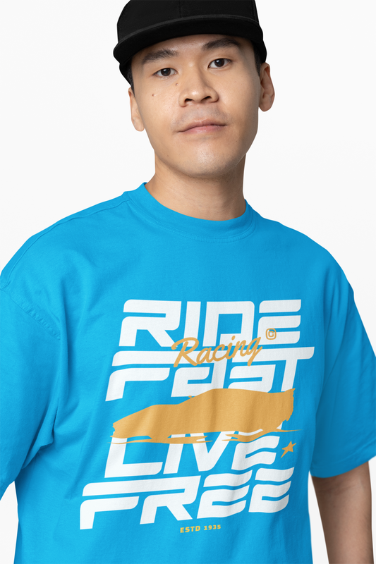 Ride Fast Oversized T-Shirts Graphic Unisex Streetwear Tee