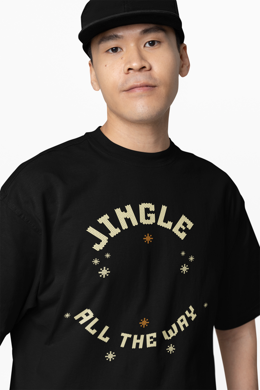 Jingle Oversized T-Shirts Bold Holiday Graphic Streetwear