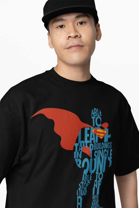 Superman Print Oversized T-Shirt