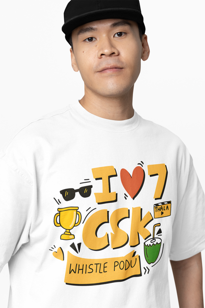 CSK Whistle Podu Oversized T-Shirts