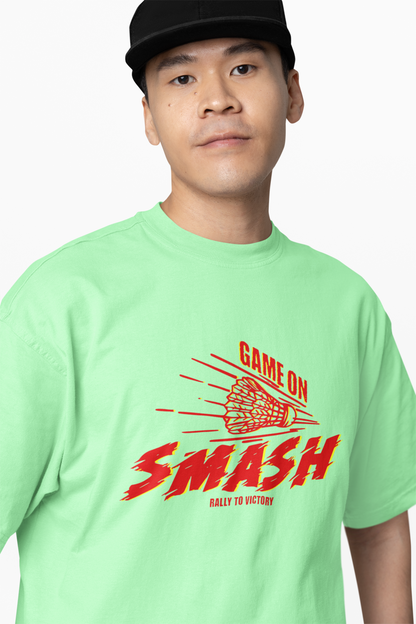 Badminton Game On Oversized T-Shirt