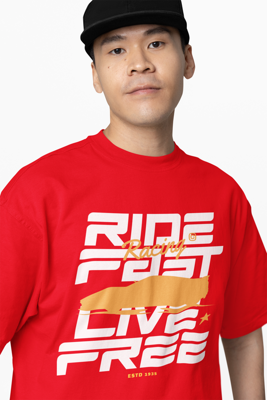 Ride Fast Oversized T-Shirts Graphic Unisex Streetwear Tee