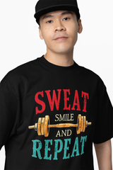 Sweat Smile Repeat Oversized T-Shirts