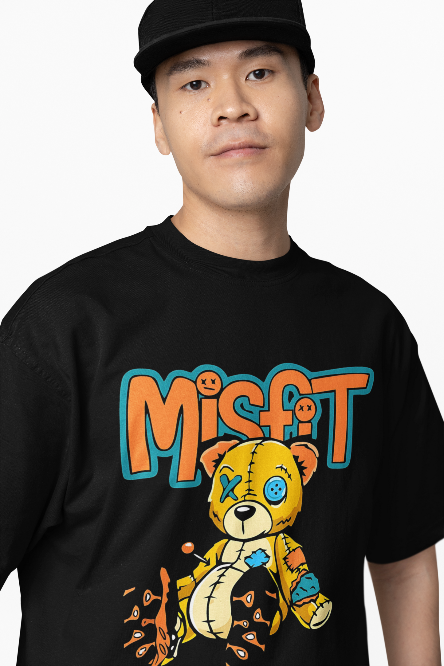 Misfit Bear Oversized T-Shirts Edgy Graphic Streetwear Style