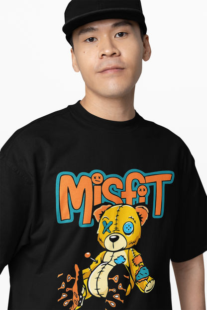 Misfit Bear Oversized T-Shirts Edgy Graphic Streetwear Style
