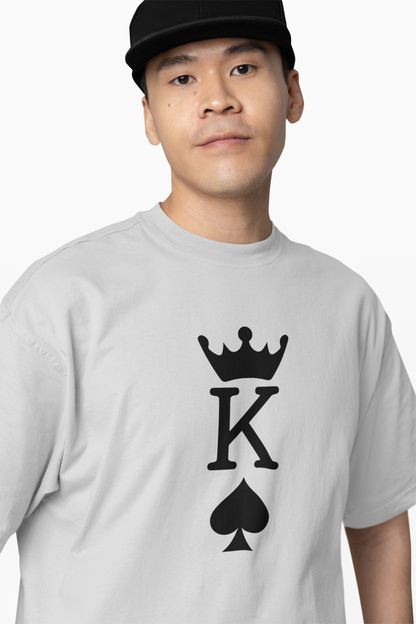 King & Queen Oversized T-Shirts for Couples Matching Wear