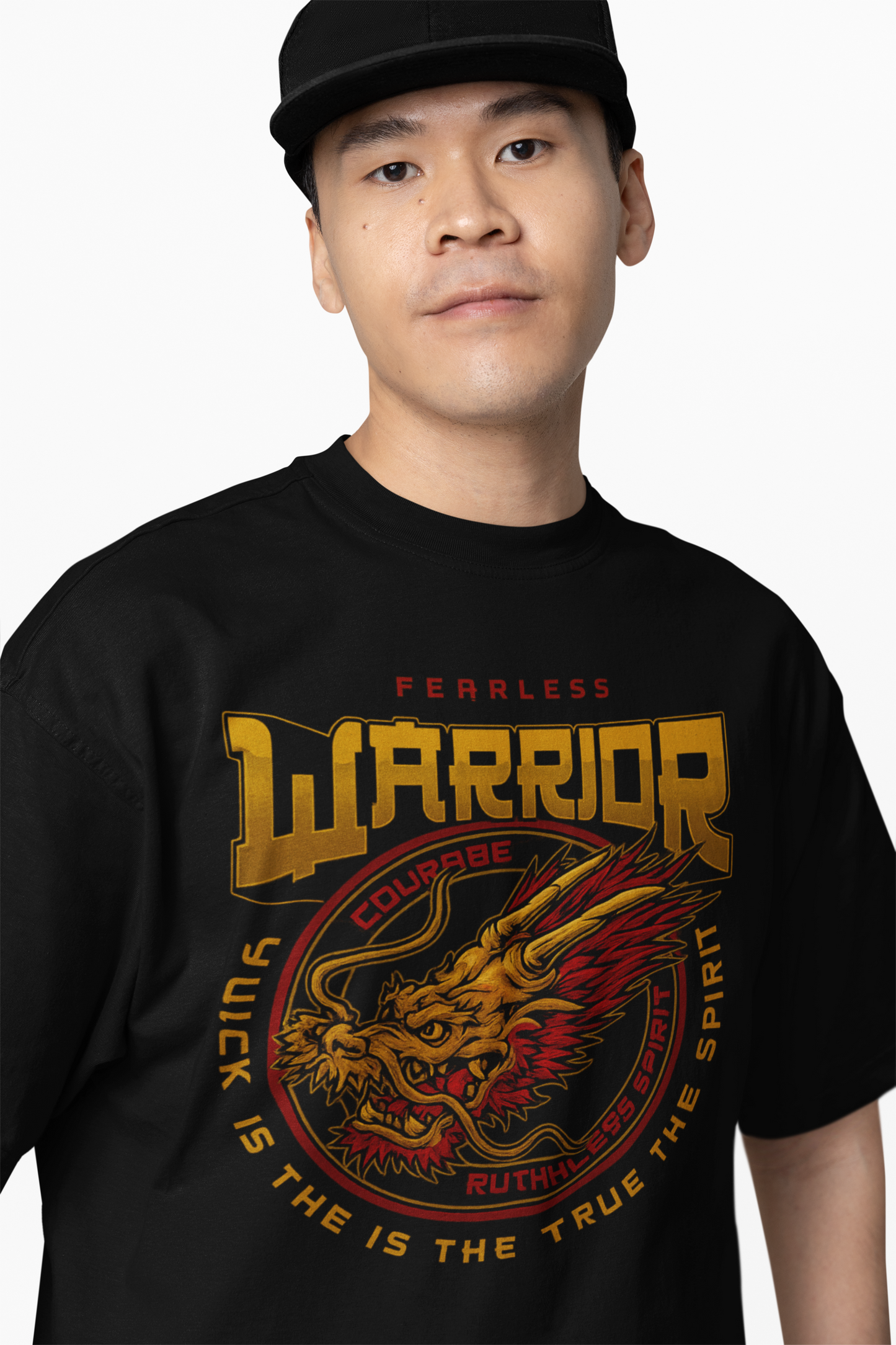 Fearless Warrior Oversized T-Shirt, Premium Streetwear Style