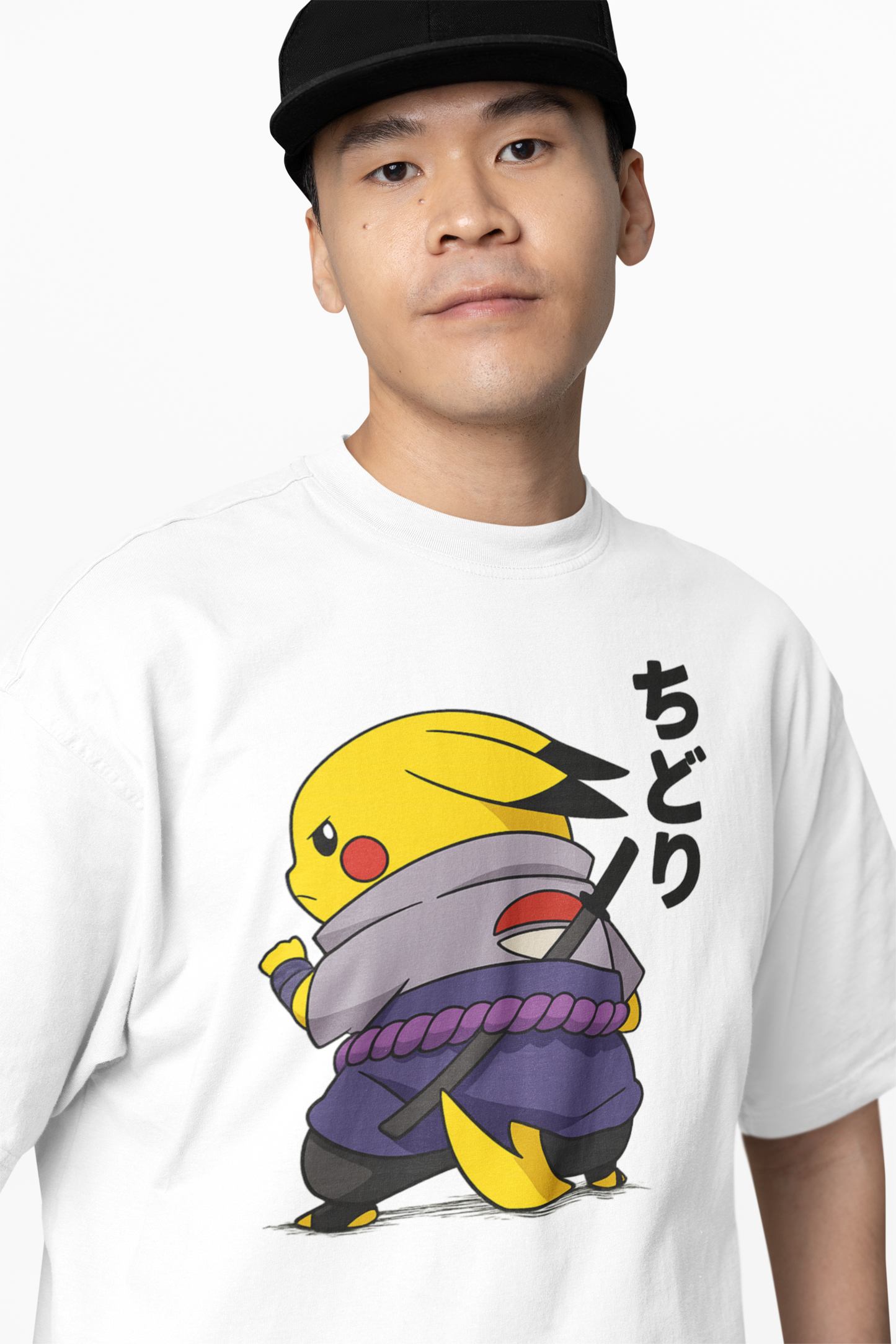 Sasuke Pikachu Oversized T-Shirts for Anime Streetwear Fits