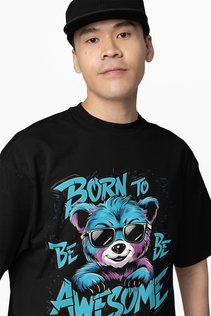 Born To Be Panda Oversized T-Shirt Playful Streetwear