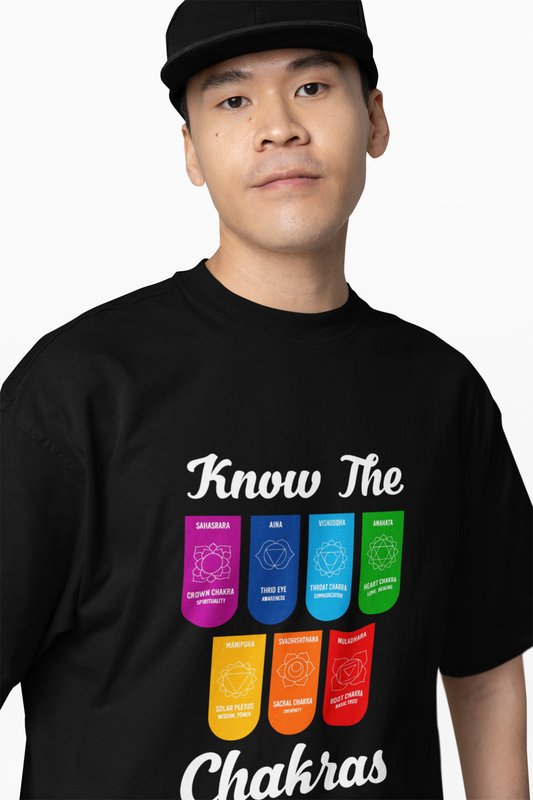 The Yoga Chakras Oversized T-Shirt for Spiritual Streetwear