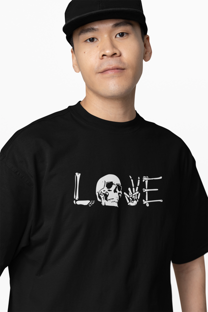 Skeleton Love Oversized T-Shirts Trendy Love Skeleton Design