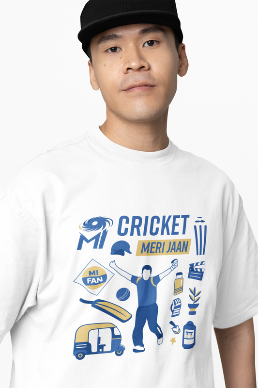 MI Cricket Graphic Oversized T-Shirts