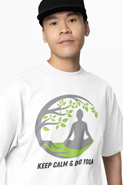 Keep Calm Oversized Yoga T-Shirt Relaxed Mindful Streetwear