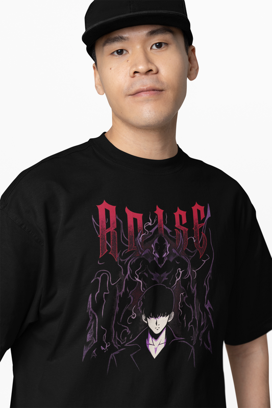 Level Up Black Oversized T-Shirt for Trendy Streetwear
