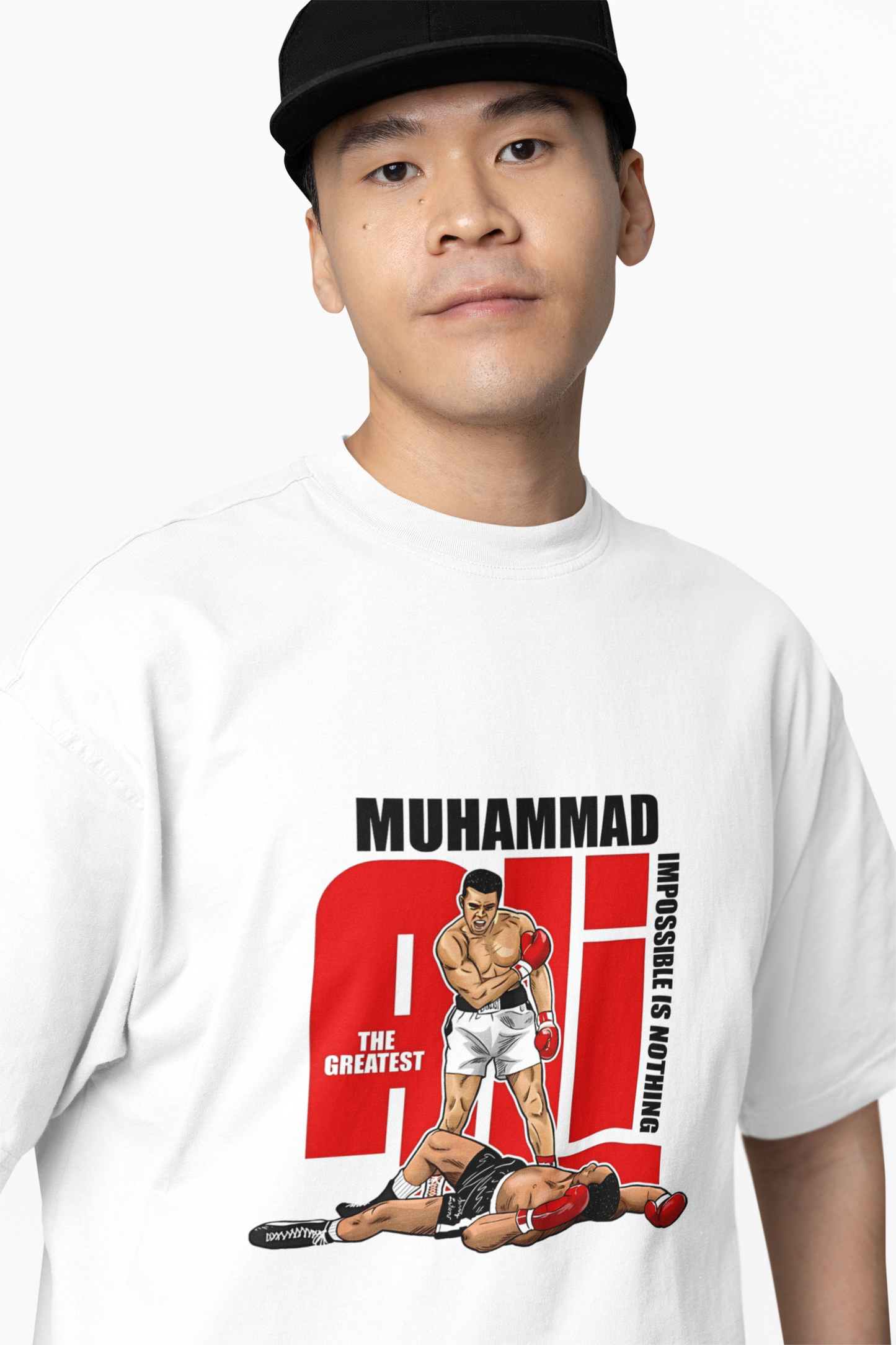 Player Muhammad Ali White Oversized T-Shirt – Bold Streetwear