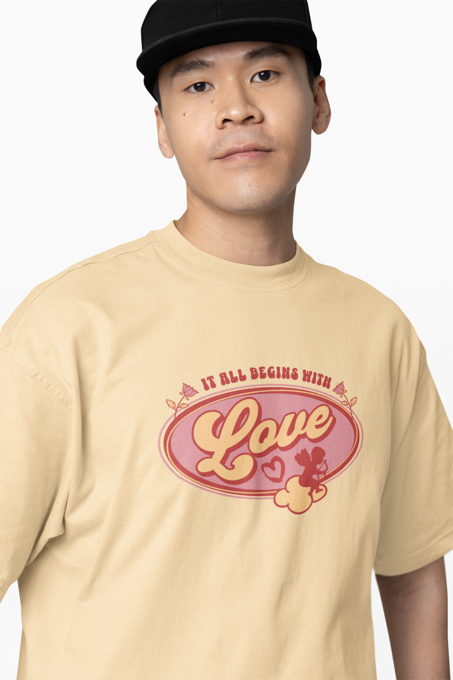 It’s All Begin With Love Oversized T-Shirt Minimal Statement