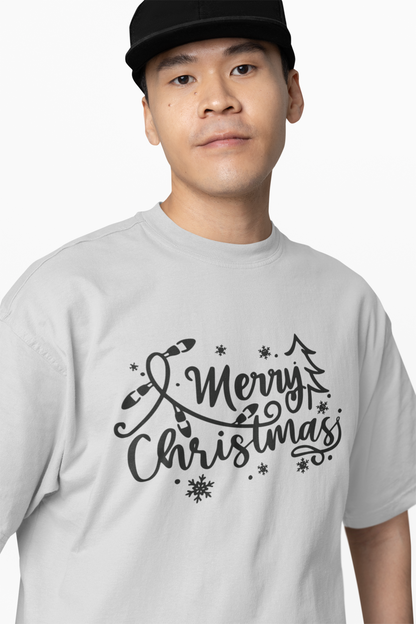 Santa Merry Christmas Tree Oversized T-Shirts Festive Wears