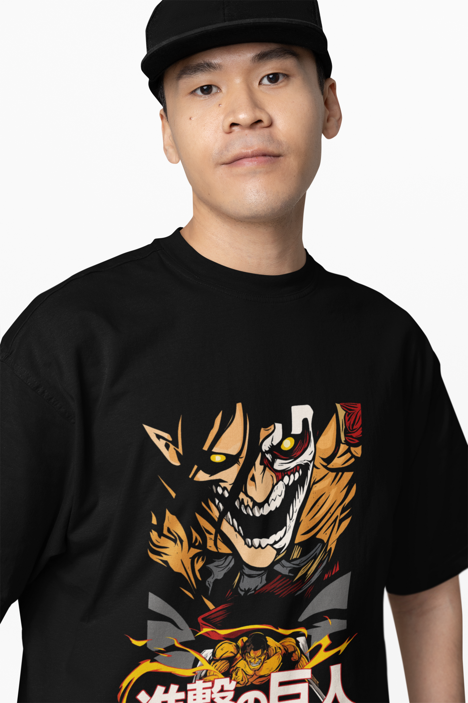 Armor Oversized T-Shirts Bold Attack On Titan Streetwear