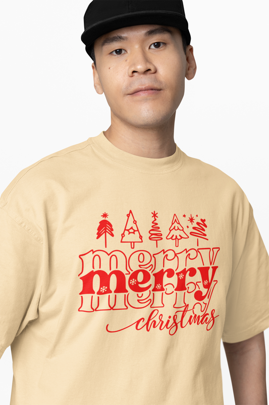 Merry Christmas Oversized T-Shirts for Festive Comfort